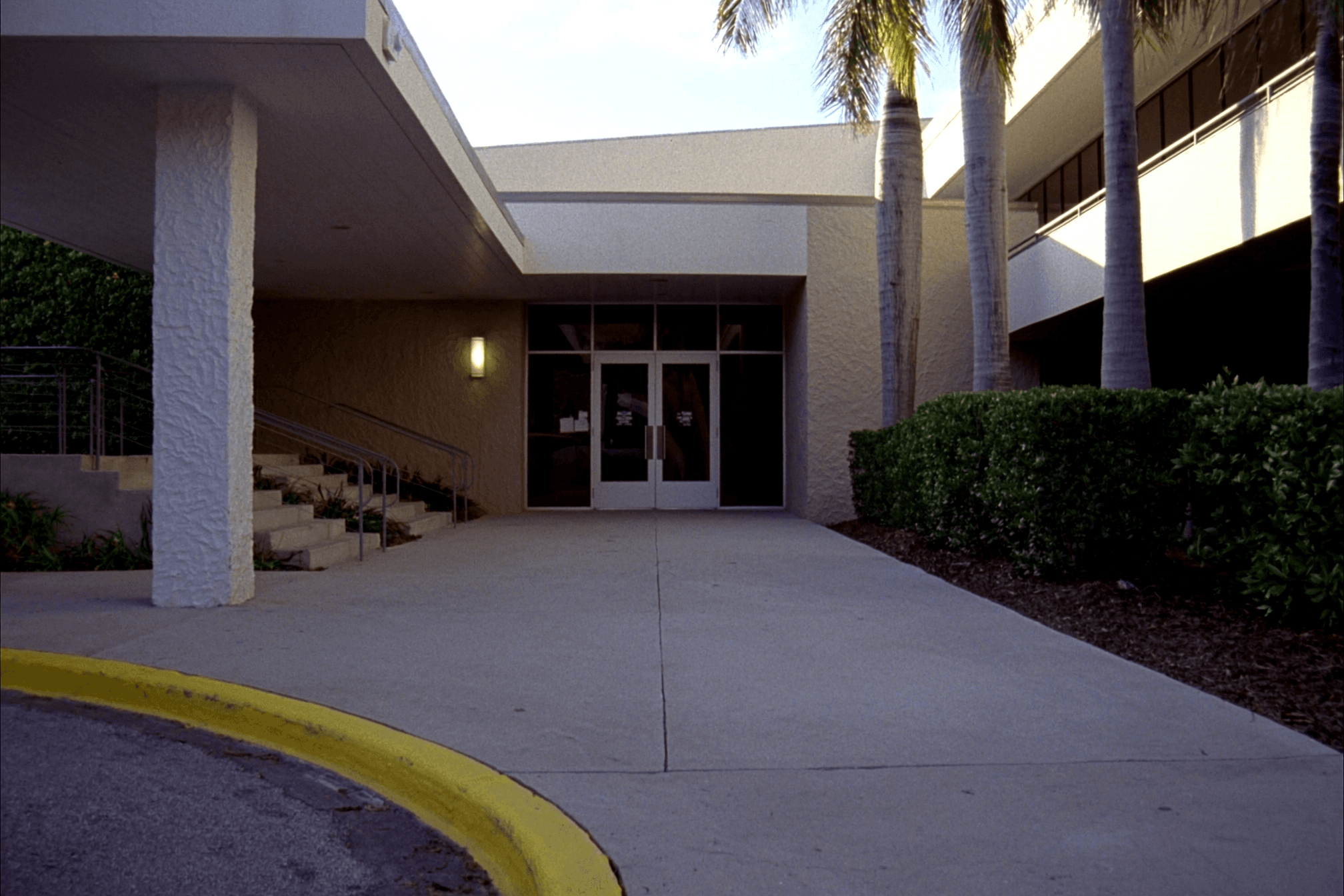 Street-level entrance of the Brickell Avenue building that houses the studio